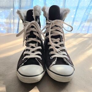 Converse Black Suede Sheerlined High-Top Sneakers